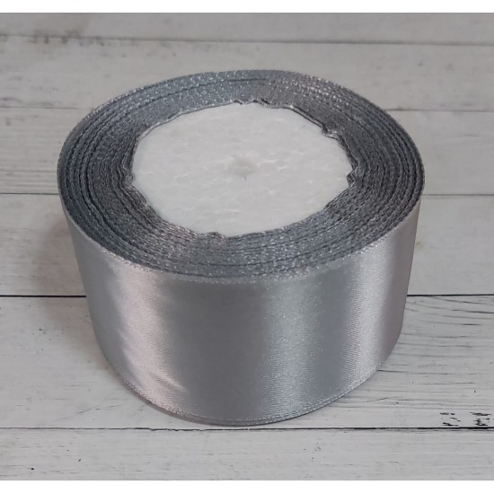 ОПТ Ленты атласные однотонные 5 см*25 ярдов цв. серый 59, цена за катушку